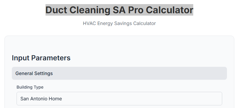 Duct Cleaning SA Pro Calculator