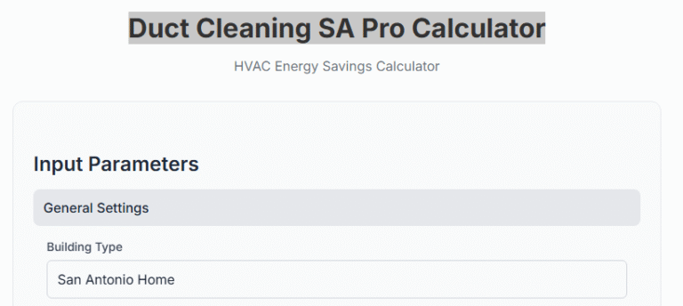 Duct Cleaning SA Pro Calculator